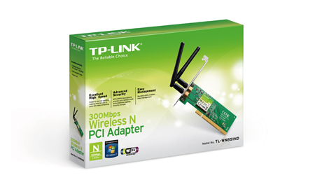 PCI wireless TP-LINK 300MBPS WN851ND WIFI      La vitesse sans fil...